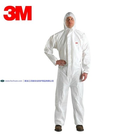 3M4515白色连体带帽透气防护服喷漆工打农药实验室防尘服安全服