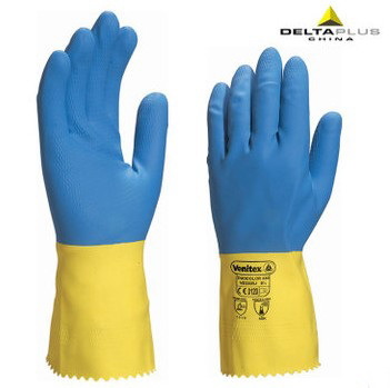 代尔塔201330 天然双色乳胶浸胶手套 家用清洁 卫生手套 12元/副